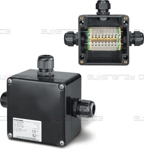 Кутия взривозащитена EX 122х120х90мм IP66, плътни стени, 8xWDU 6,0mm², серия Zenith-P ЕX Scame