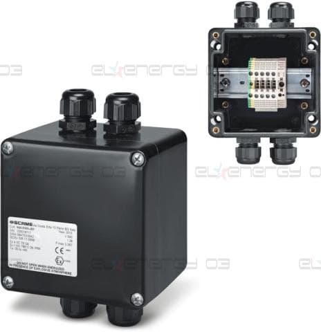 Кутия взривозащитена EX 122х120х90мм IP66, с 4х щуцера М20, 4xWDU 4,0mm², серия Zenith-P ЕX Scame
