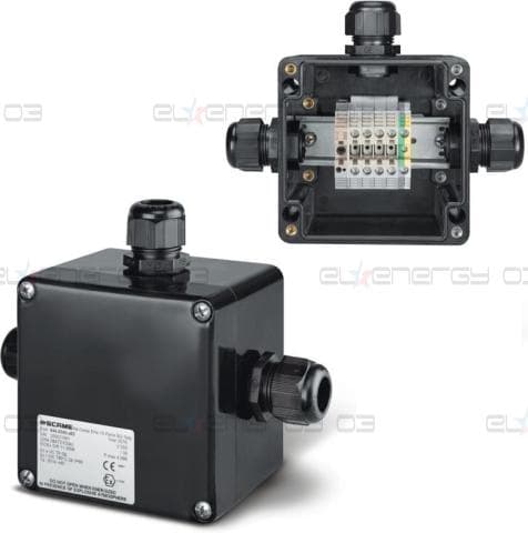 Кутия взривозащитена EX 122х120х90мм IP66, с 4х щуцера М20, 4xWDU 6,0mm², серия Zenith-P ЕX Scame