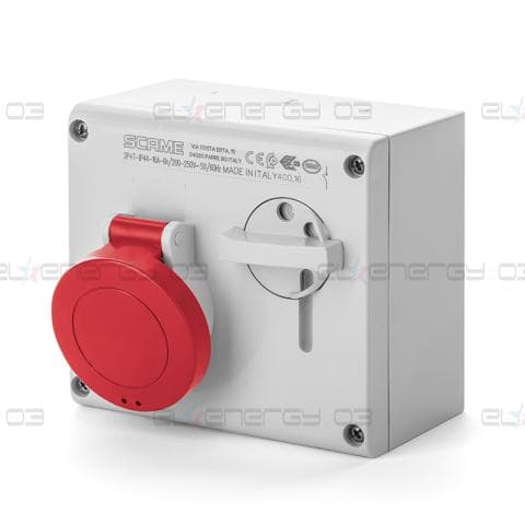Промишлен контакт 3P+N+Е 32A IP44 с механична блокировка серия Omnia Scame