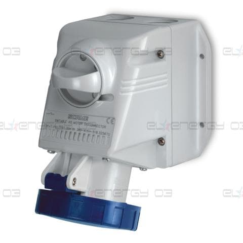 Промишлен контакт с ключ 0/I 2P+Е 32A IP66 серия Optima модел Combi Scame