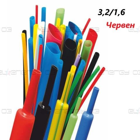 Термошлаух RADPOL RC, 3,2/1,6 1м, Червен