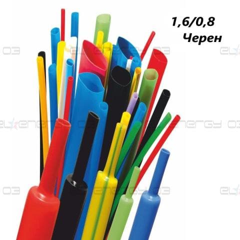 Термошлаух RADPOL RC, 1,6/0,8 1м, Черен