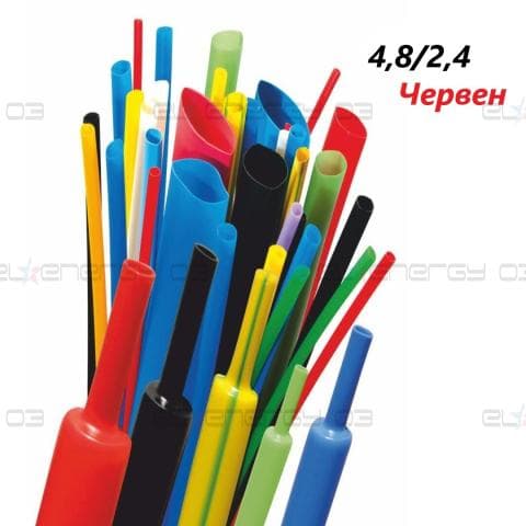 Термошлаух RADPOL RC, 4,8/2,4 1м, Червен