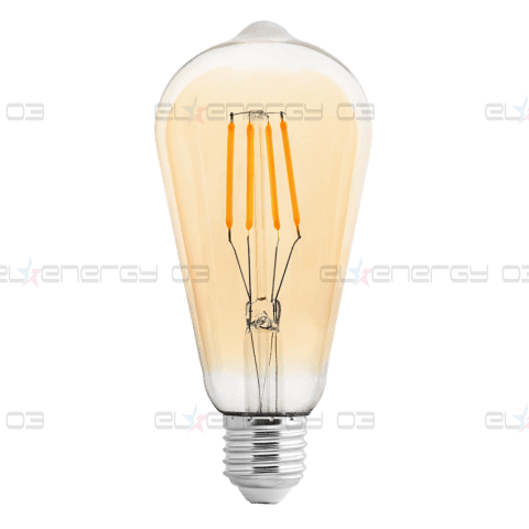 LED FILAMENT ЛАМПА КРУШКА, ДИМИРАЩА, 4W, E27, 2500K, 220-240V AC, АМБЪР