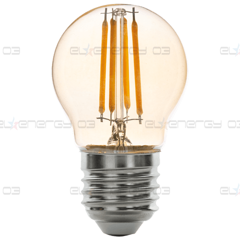 LED FILAMENT ЛАМПА ТОПКА,4W, E27, ДИМИРАЩА, 2500K, 220-240V AC, АМБЪР