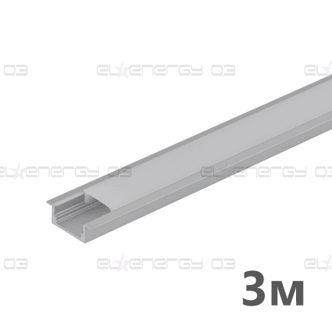 АЛУМИНИЕВ ПРОФИЛ ЗА LED ЛЕНТА, ЗА ВГРАЖДАНЕ, ПЛИТЪК, 3М