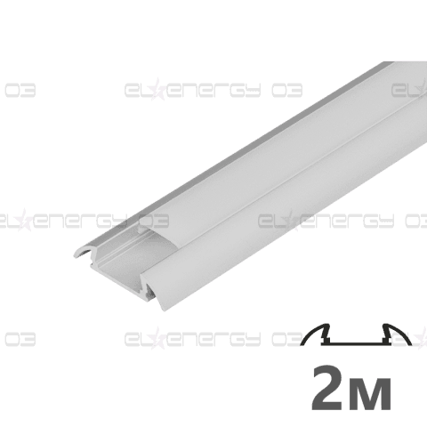 Алуминиев профил за LED лента за външен монтаж, тесен 2м