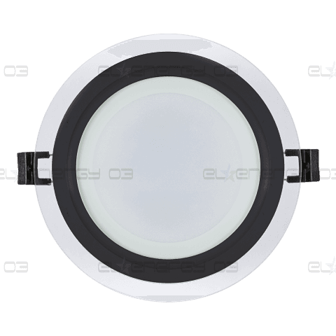 LED СТЪКЛЕН ПАНЕЛ ЗА ВГРАЖДАНЕ, КРЪГ, 12W, 4200K, 220-240V AC, IP44, ЧЕРЕН РИНГ