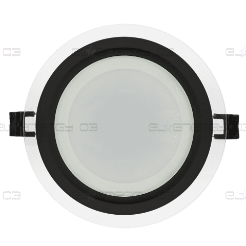 LED СТЪКЛЕН ПАНЕЛ ЗА ВГРАЖДАНЕ, КРЪГ, 18W, 4200K, 220-240V AC, IP44, ЧЕРЕН РИНГ
