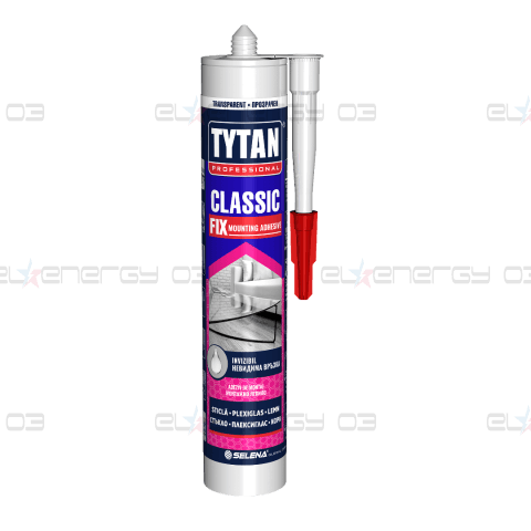 Tytan Professional Classic Fix Прозрачно монтажно лепило, 290ml