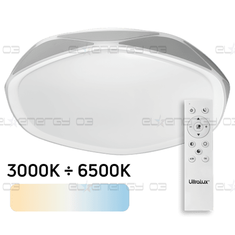 LED Димираща CCT плафониера с дистанционно управление, Сива, max. 72W, 3000K-6500К, 220-240V AC, кръг, IP20