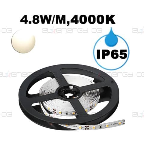 LED ЛЕНТА, 4.8W/M, 4000K, 12V DC, SMD2835, 60 LEDS/M, IP65