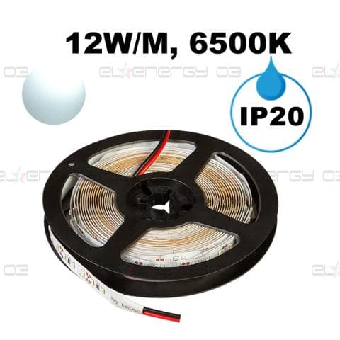 LED ЛЕНТА, 12W/M, 6500K, 12V DC, SMD3014, 120 LEDS/M, IP20