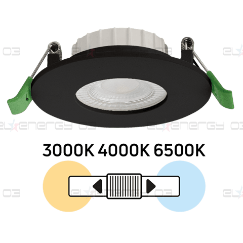 LED луна за вграждане, димираща, черна, 6W, 3000K/4000K/6500K, 220-240V AC, IP44