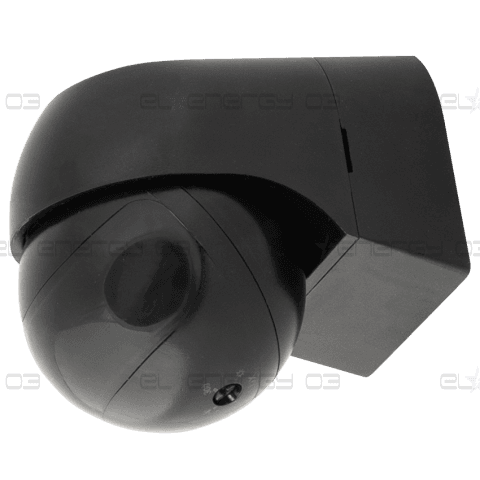 PIR сензор за движение за открит монтаж с черна леща, 180°, 12m, IP44, черен