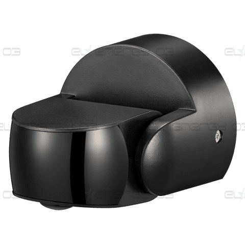 PIR сензор за движение за открит монтаж с черна леща, 2xPIR, 180°/360°, 9m, IP65, черен