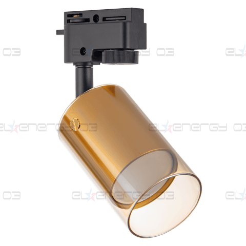 Тяло за релсов монтаж, стъклено, двупроводно, GU10, 220-240V AC, IP20, злато
