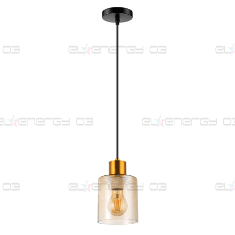 Висящо осветително тяло, стъклено, 1m, E27, 220-240V AC, злато