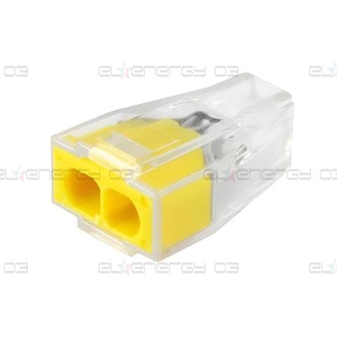 Бърза връзка 2х0,75-2,5 mm2 жълта за твърд проводник (кут. 20 бр.) Commel