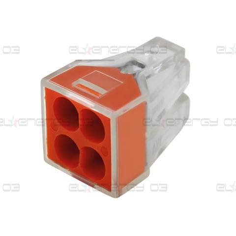 Бърза връзка 4х0,75-2,5 mm2 оранжева за твърд проводник (кут. 20 бр.) Commel