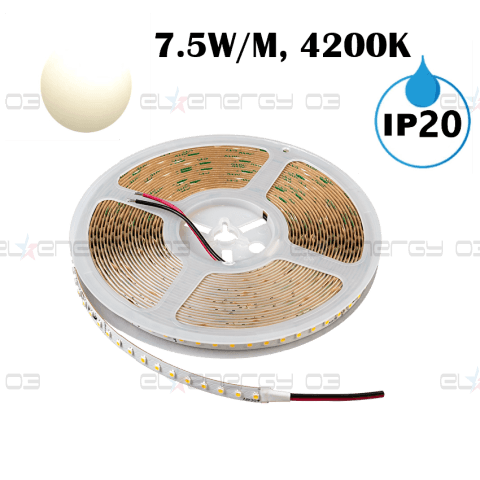 Професионална LED лентa със стабилизатор на ток 7.5W/m, 4200K, 48V DC, 112 LEDs/m, SMD2835, 10m, IP20