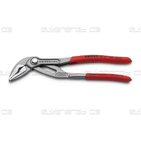 Клещи раздвижени Cobra ES, червена ръкохватка 180мм, Knipex