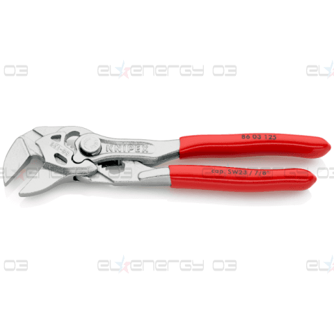 Клещи раздвижени, хромирани, червена ръкохватка 125мм, Knipex