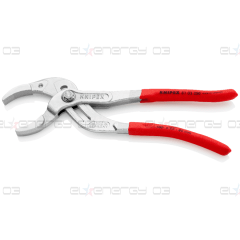 Клещи за сифони и ВиК връзки, хромирани, червена ръкохватка 250мм, Knipex