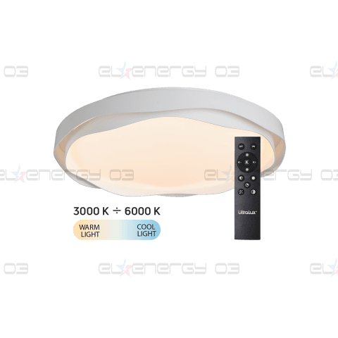 LED димираща ССТ плафониера с дистанционно управление бял, max.72W, 3000K-6000К, 220-240V AC, кръг, IP20