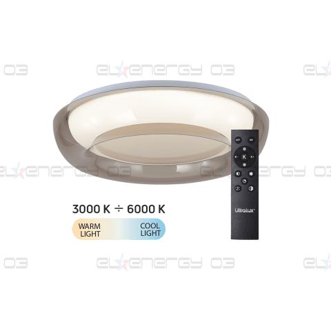 LED димираща ССТ плафониера с дистанционно управление, опушен кварц, max.72W, 3000K-6000К, 220-240V AC, кръг, IP20
