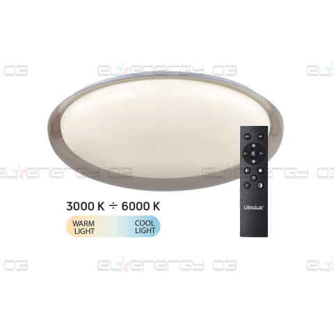 LED димираща ССТ плафониера с дистанционно управление, опушен кварц, max.72W, 3000K-6000К, 220-240V AC, кръг, IP20