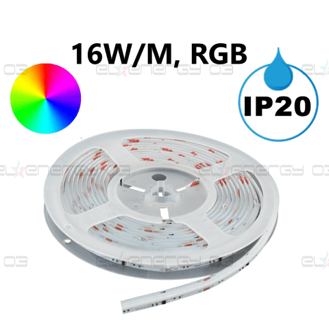 Дигитална RGB LED лента 16W/m, IC WS2811, 24V DC, 16 pixels/m, COB, 5m, IP20