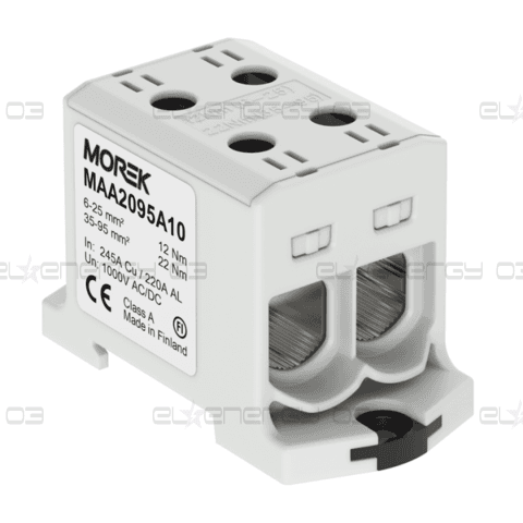 Тунелна клема СИВА 1P 245A с 4 отвора OTL95-2 2xAl/Cu 6-95mm² 1000V MOREK