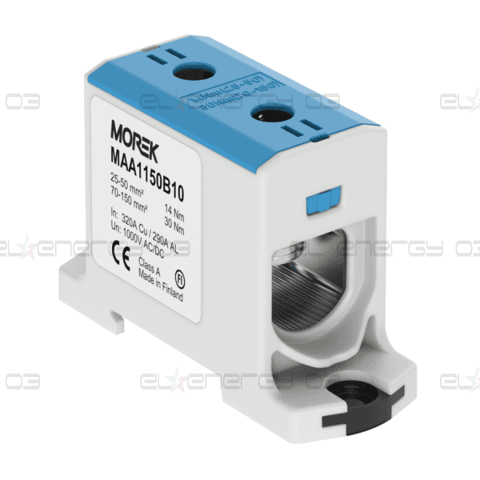Тунелна клема СИНЯ 1P 320A с 2 отвора OTL150 1xAl/Cu 25-150mm² 1000V MOREK