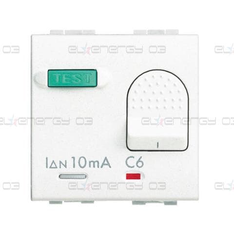 ДТЗ комбинирана 1P+N 10A крива C 10mA тип AC 3kA 2 мод. цвят Бял LL Bticino