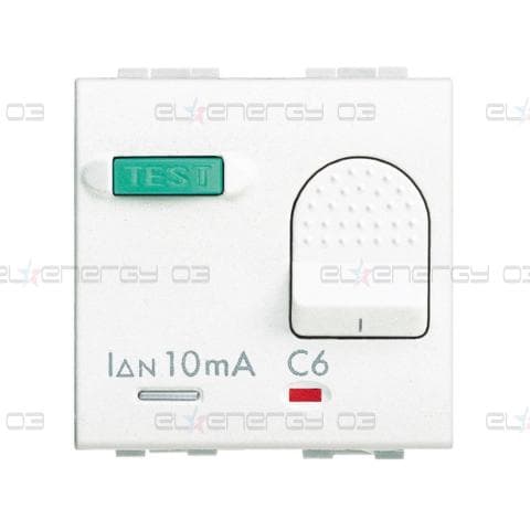 ДТЗ комбинирана 1P+N 16A крива C 10mA тип AC 3kA 2 мод. цвят Бял LL Bticino
