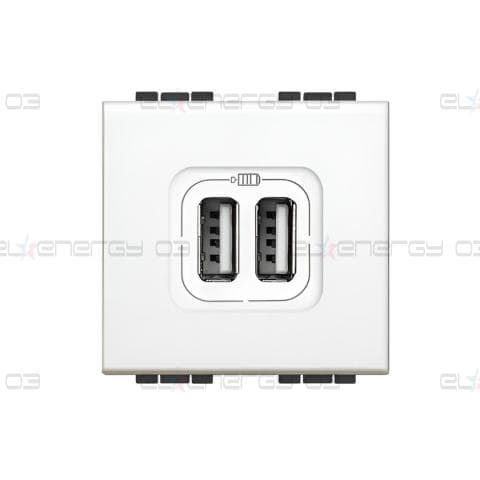 Розетка 2xUSB за зареждане тип A 3A 15W 2 мод. цвят Бял LL Bticino