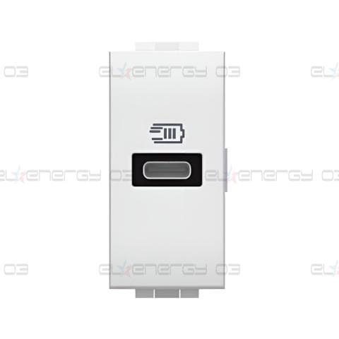 Розетка USB за зареждане тип C Power Delivery 20W 1 мод. цвят Бял LL Bticino
