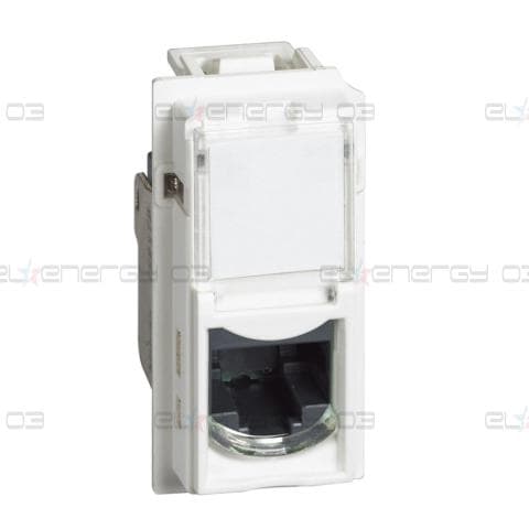 Розетка RJ45 cat.6 STP конектор toolless IDC 1 мод. цвят Бял Living Now Bticino