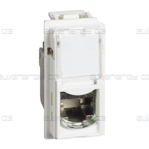 Розетка RJ45 cat.6A STP конектор toolless IDC 1 мод. цвят Бял Living Now Bticino