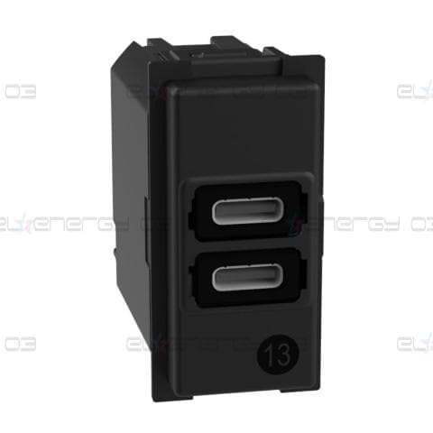Розетка 2xUSB за зареждане тип C+C 3A 15W 1 мод. Living Now Bticino