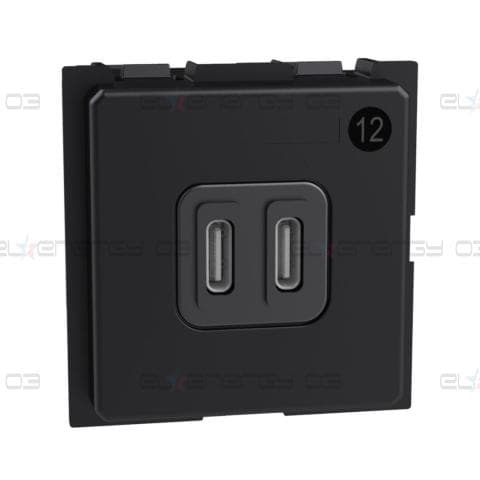 Розетка 2xUSB за зареждане тип C+C 3A 30W 2 мод. Living Now Bticino