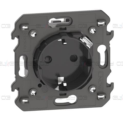 Контакт ШУКО 2P+E 16A + USB тип C 1.5A 7.5W с носеща рамка 2 мод. цвят Черен Living Now Bticino
