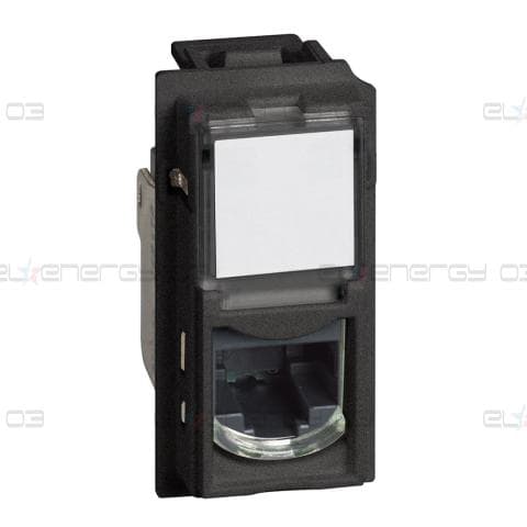 Розетка RJ45 cat.6 FTP конектор toolless IDC 1 мод. цвят Черен Living Now Bticino