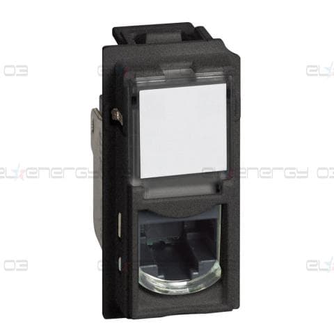 Розетка RJ45 cat.6 UTP конектор toolless IDC 1 мод. цвят Черен Living Now Bticino