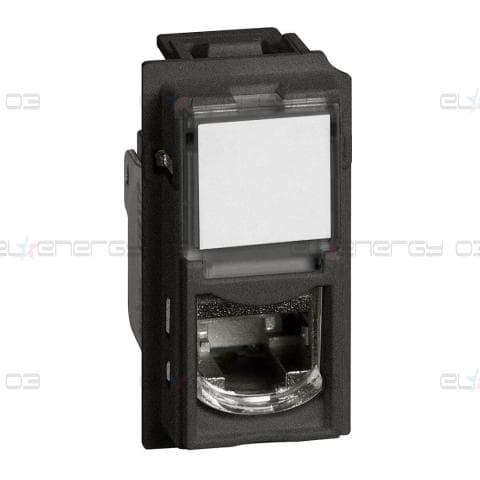 Розетка RJ45 cat.6A UTP конектор toolless IDC 1 мод. цвят Черен Living Now Bticino