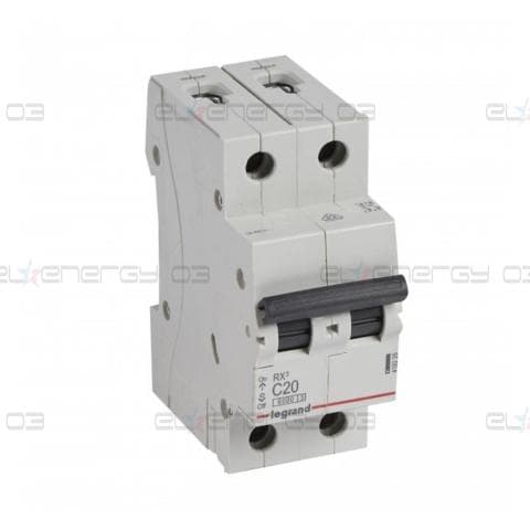 Автоматичен прекъсвач RX3 2P 20A крива С 6kA Legrand