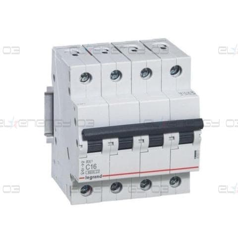 Автоматичен прекъсвач RX3 4P 16A крива С 6kA Legrand