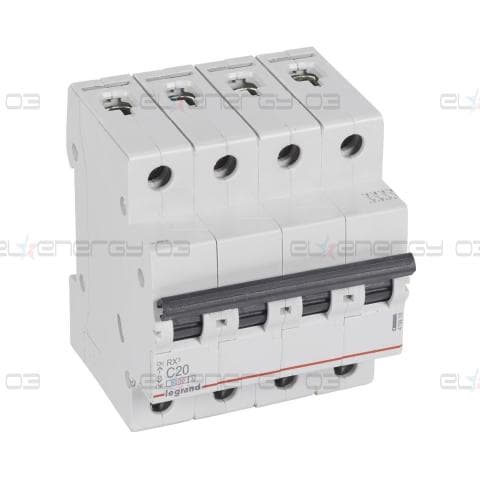 Автоматичен прекъсвач RX3 4P 20A крива С 6kA MC Legrand